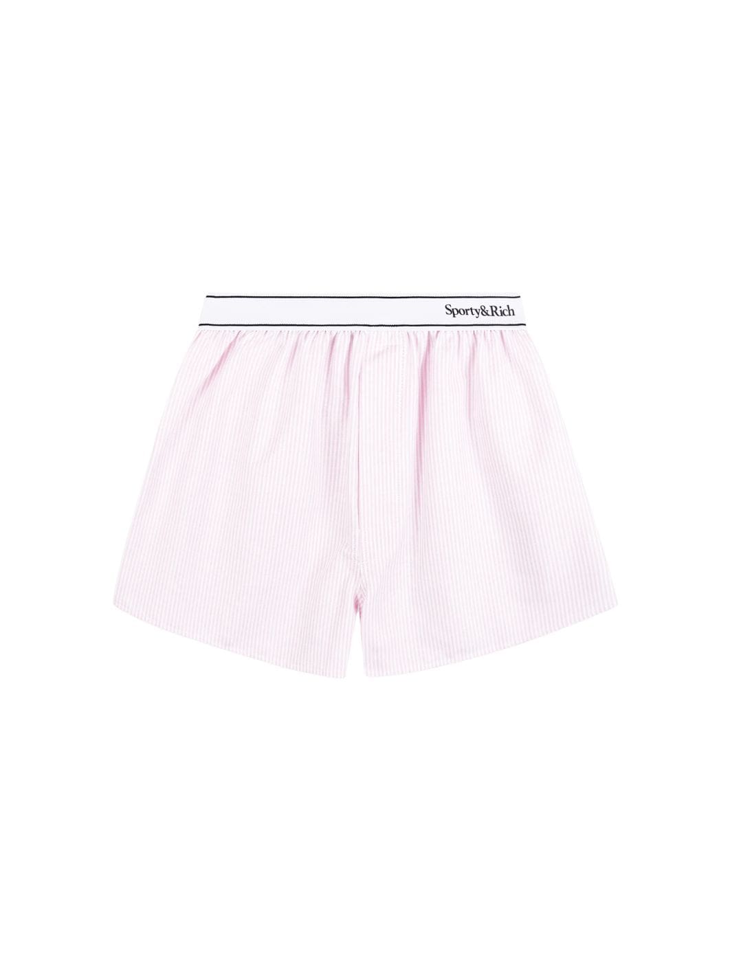 Sporty & Rich Shorts Shorts | Serif Logo Oxford Boxer Pink
