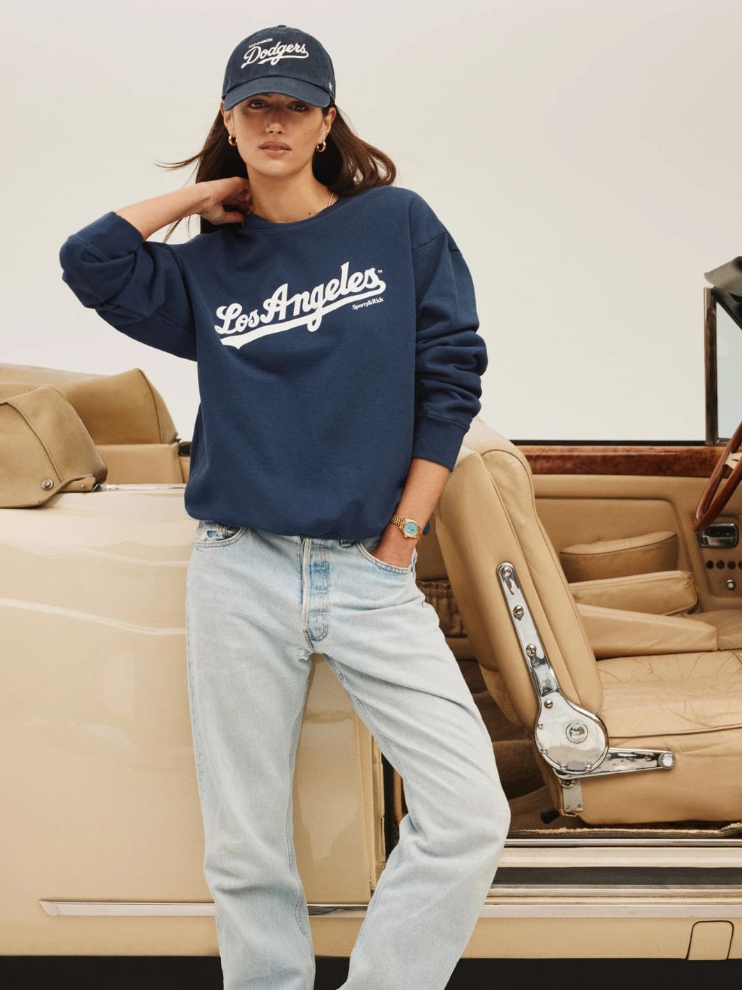Sporty & Rich Sweaters Genser | Dodgers Crewneck Navy/White