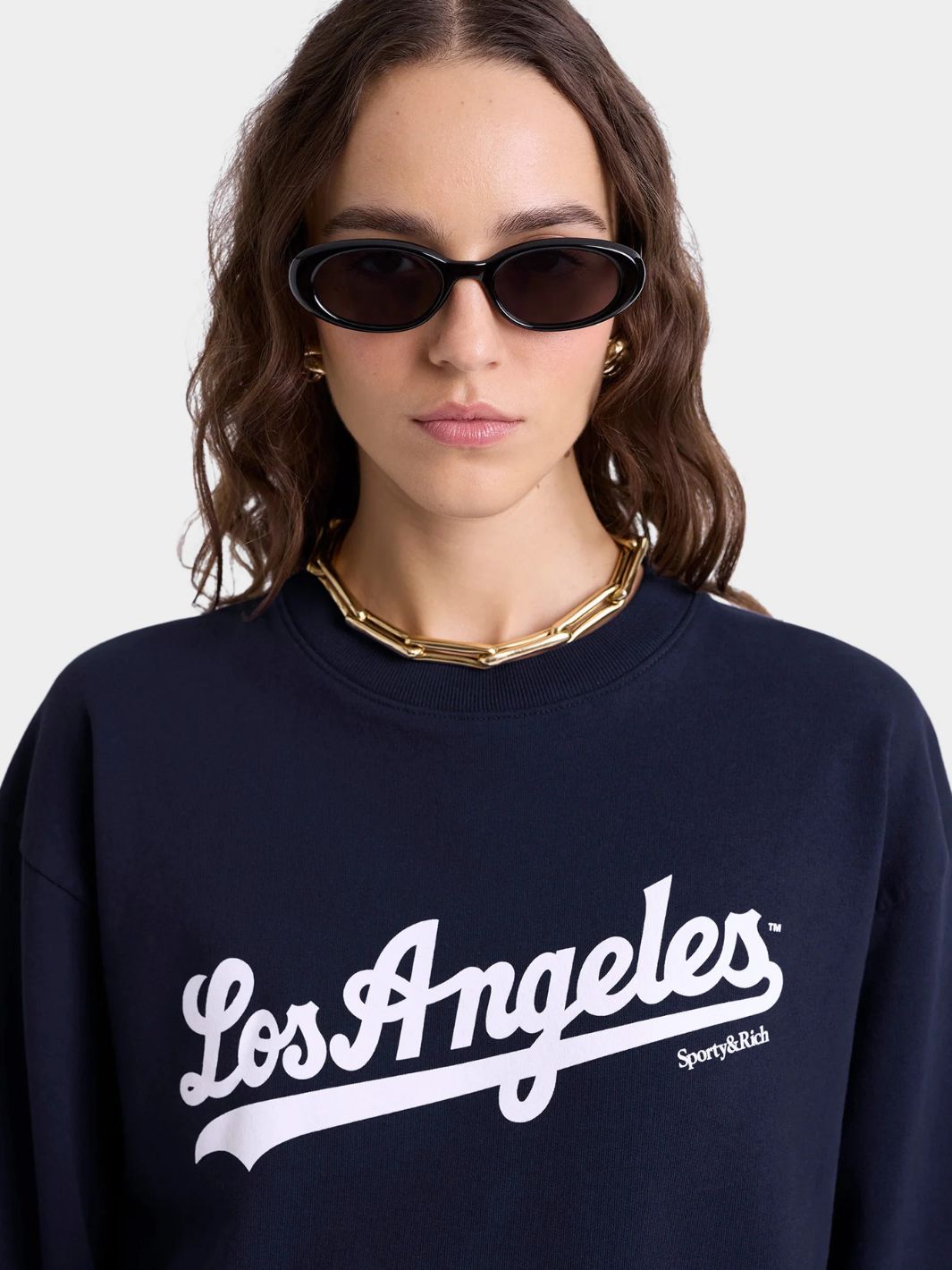 Sporty & Rich Sweaters Genser | Dodgers Crewneck Navy/White