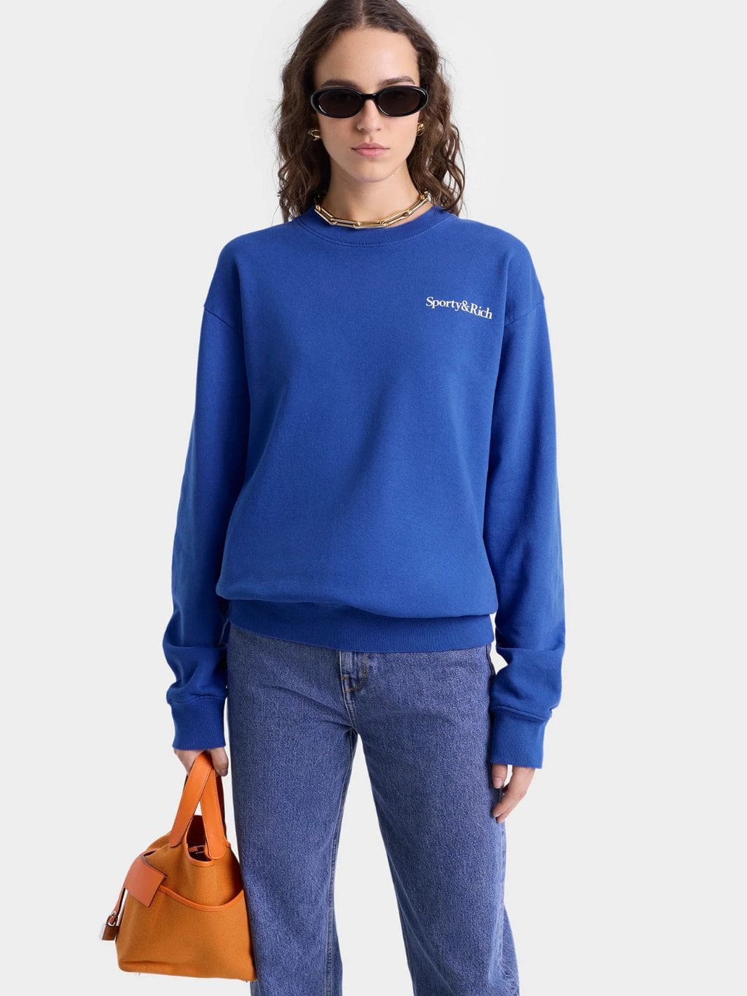 Sporty & Rich Sweaters Genser | Health is Wealth Crewneck Blue