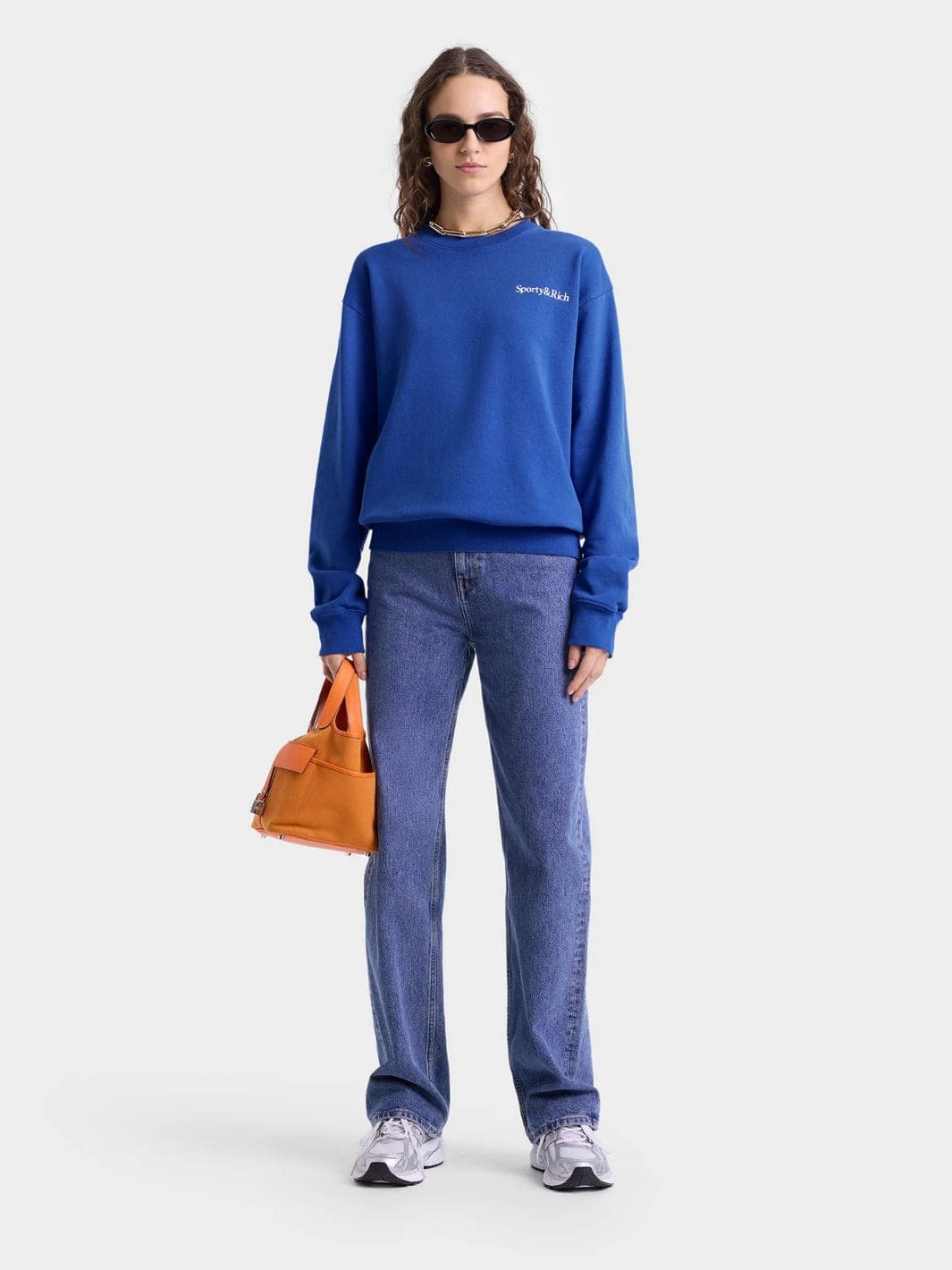 Sporty & Rich Sweaters Genser | Health is Wealth Crewneck Blue