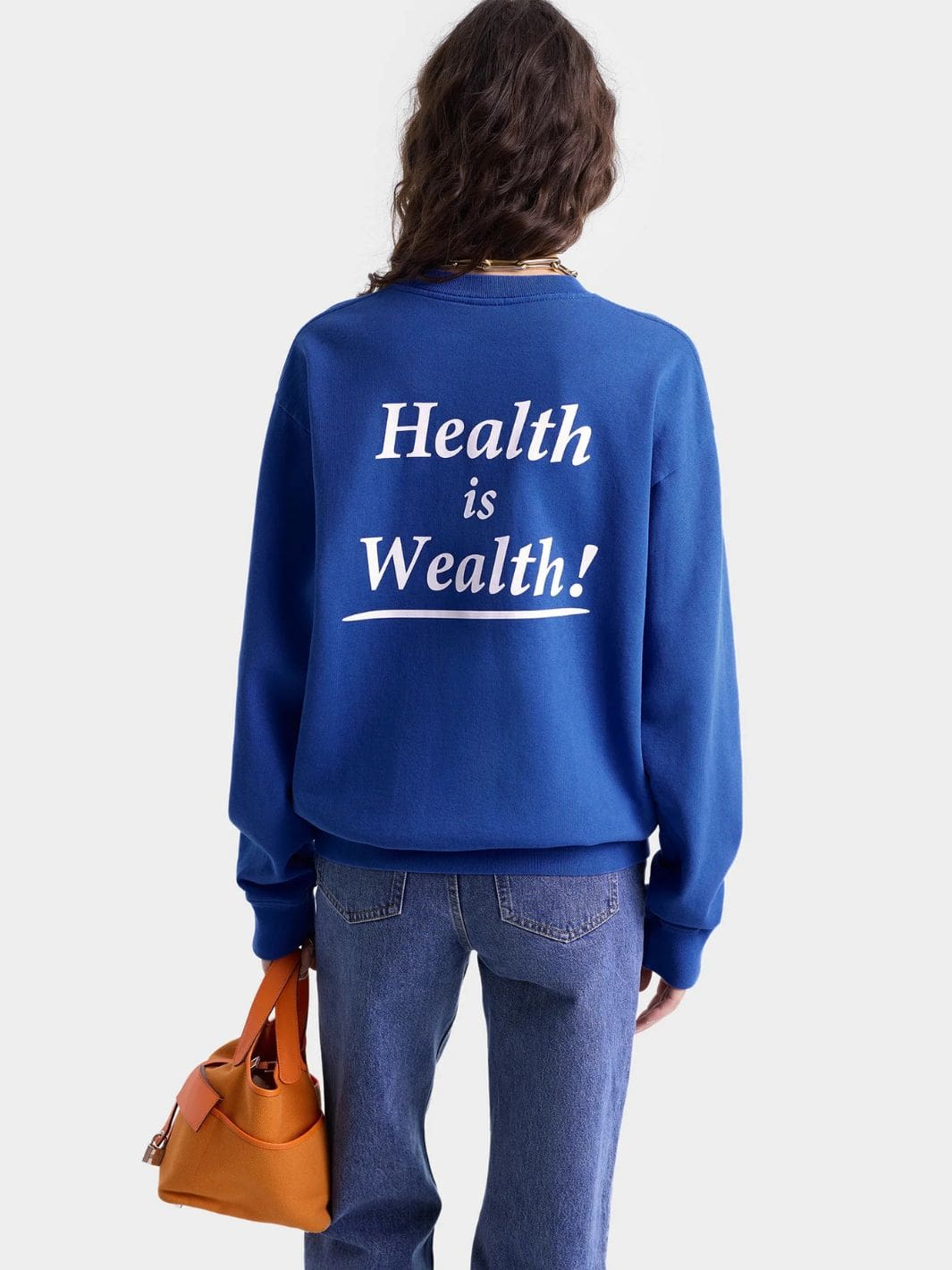 Sporty & Rich Sweaters Genser | Health is Wealth Crewneck Blue