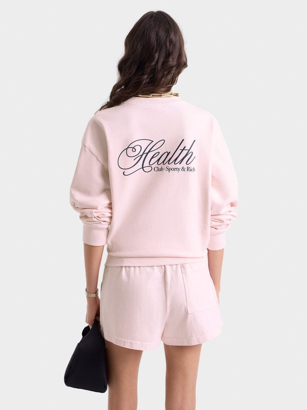 Sporty & Rich Sweaters Genser | Health Script Crewneck Pink