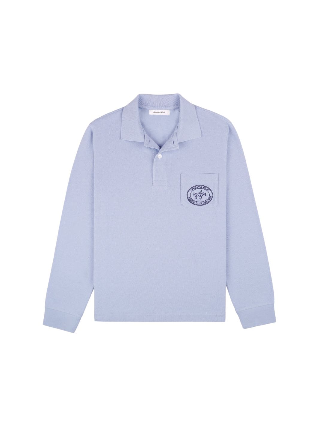 Sporty & Rich Sweaters Genser | RC Longsleeve Pique Polo Washed Hydrangea