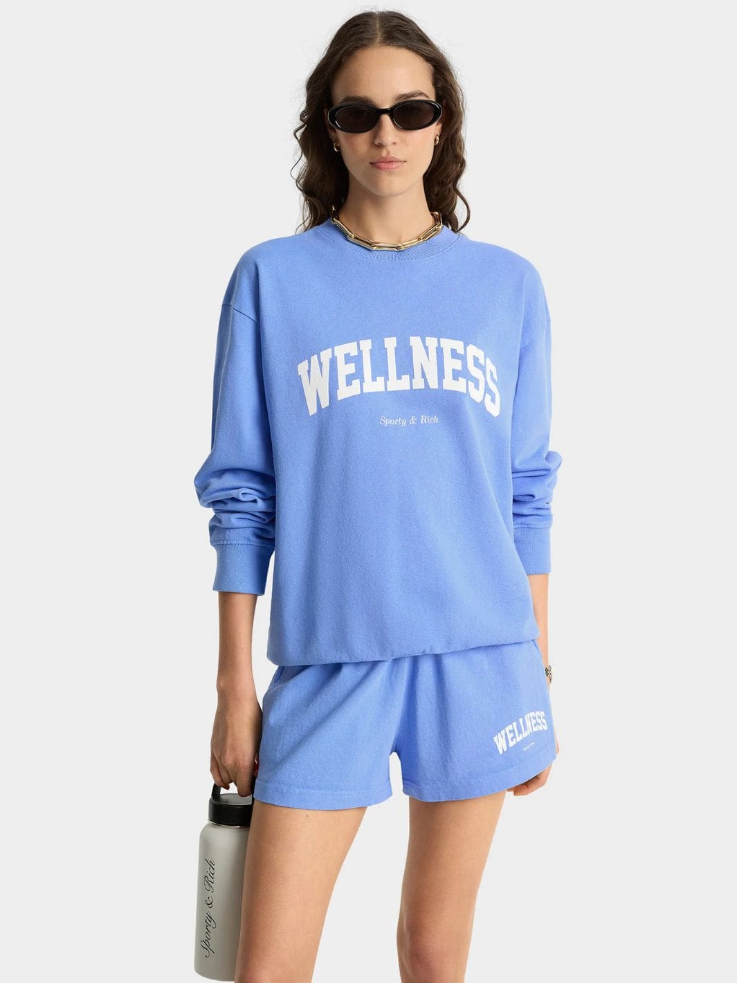 Sporty & Rich Sweaters Genser | Wellness Ivy Crewneck Flax Blue