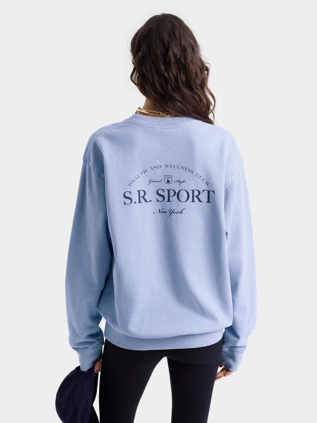 Sporty & Rich Sweaters Genser | Wimbledon Crewneck Washed Hydrangea