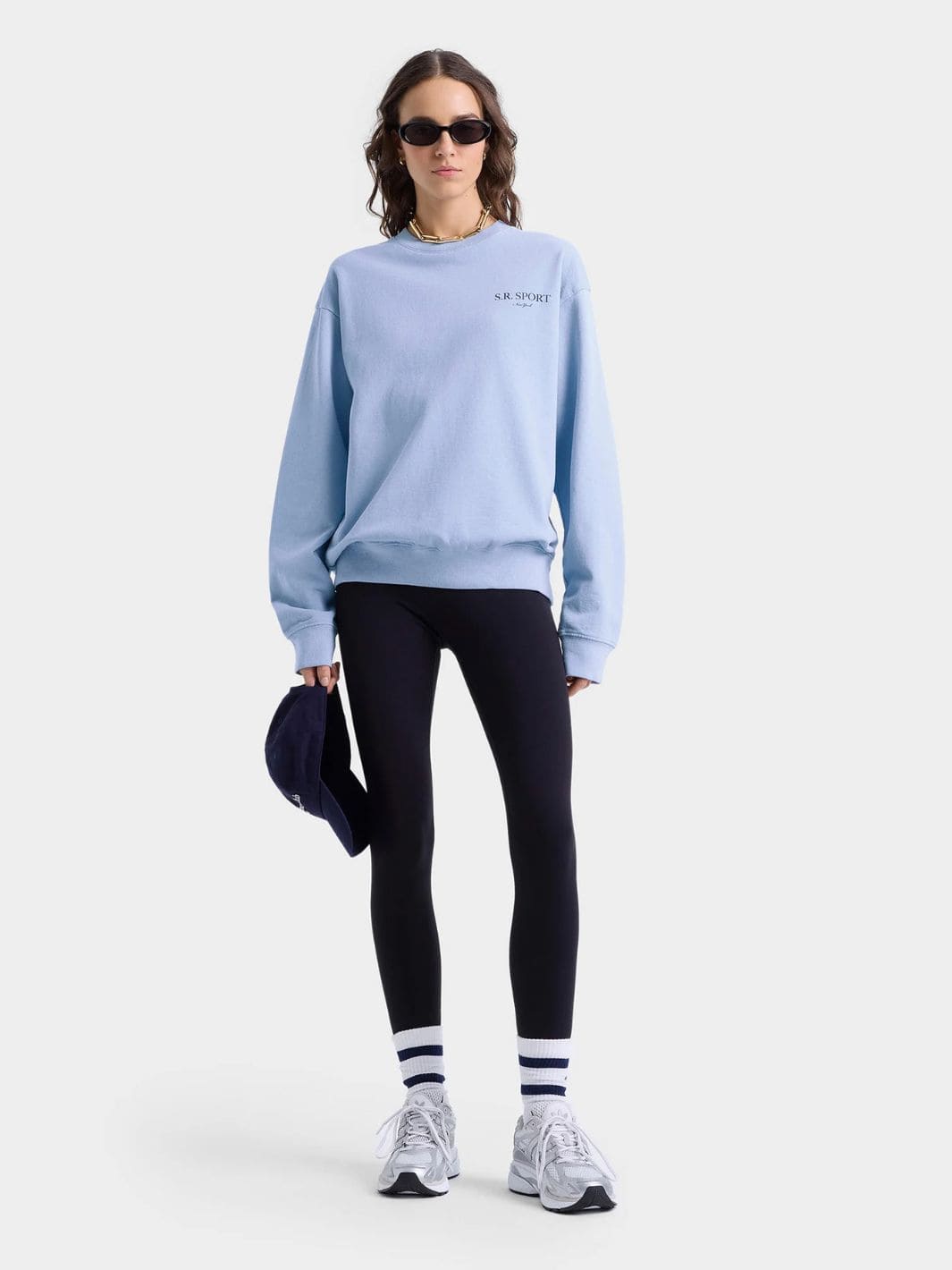 Sporty & Rich Sweaters Genser | Wimbledon Crewneck Washed Hydrangea