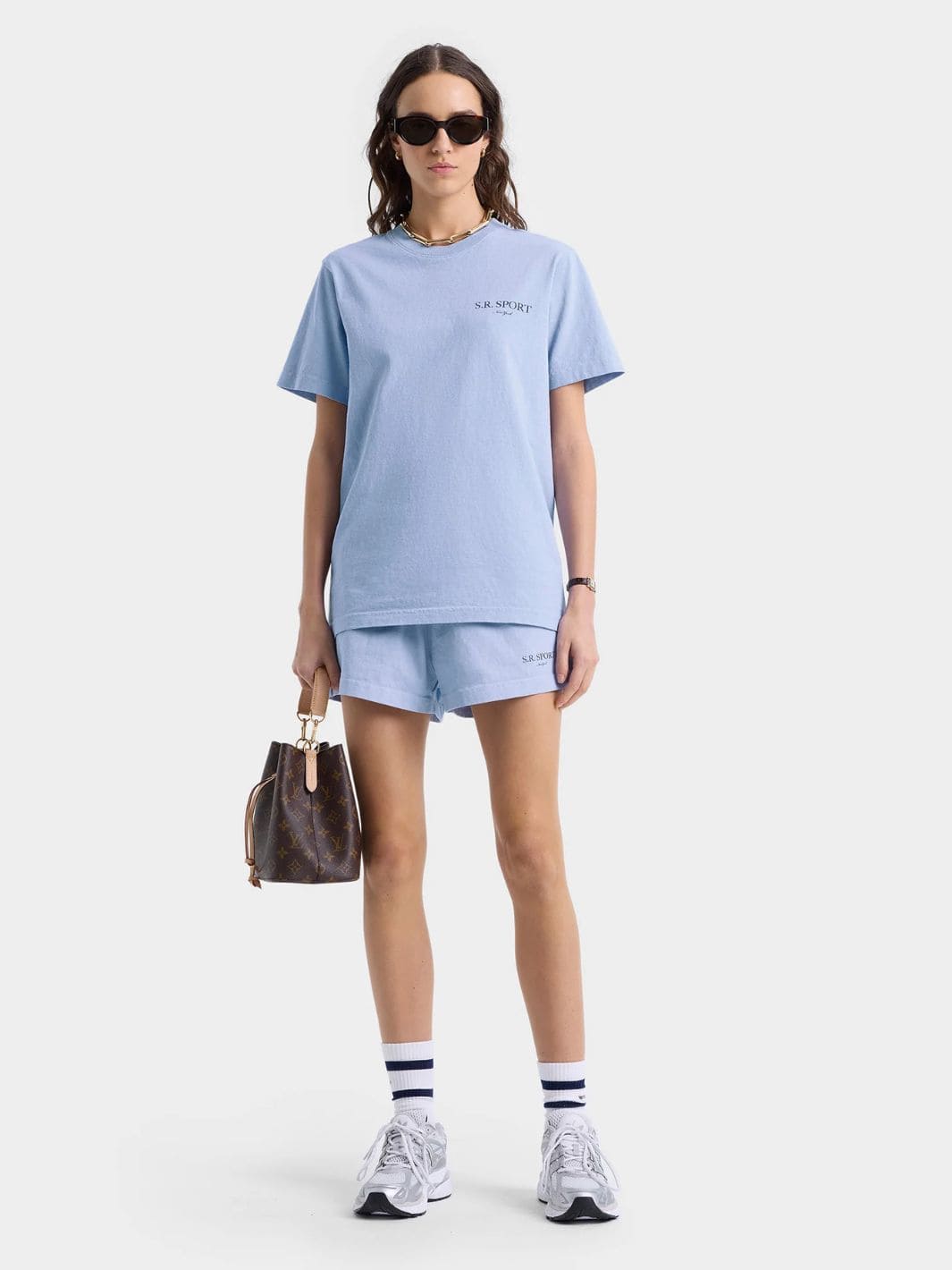 Sporty & Rich Sweaters T-Skjorte | Wimbledon T-Shirt Washed Hydrangea