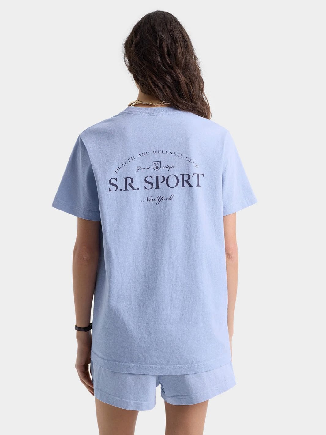 Sporty & Rich Sweaters T-Skjorte | Wimbledon T-Shirt Washed Hydrangea