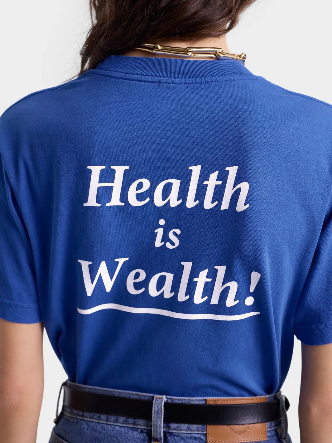 Sporty & Rich Tees & Longsleeves T-skjorte | Health Is Wealth T-Shirt Blue