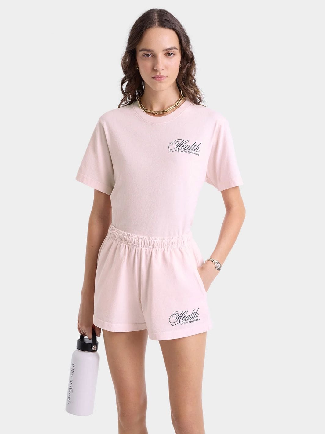 Sporty & Rich Tees & Longsleeves T-Skjorte | Health Script T-Shirt Pink