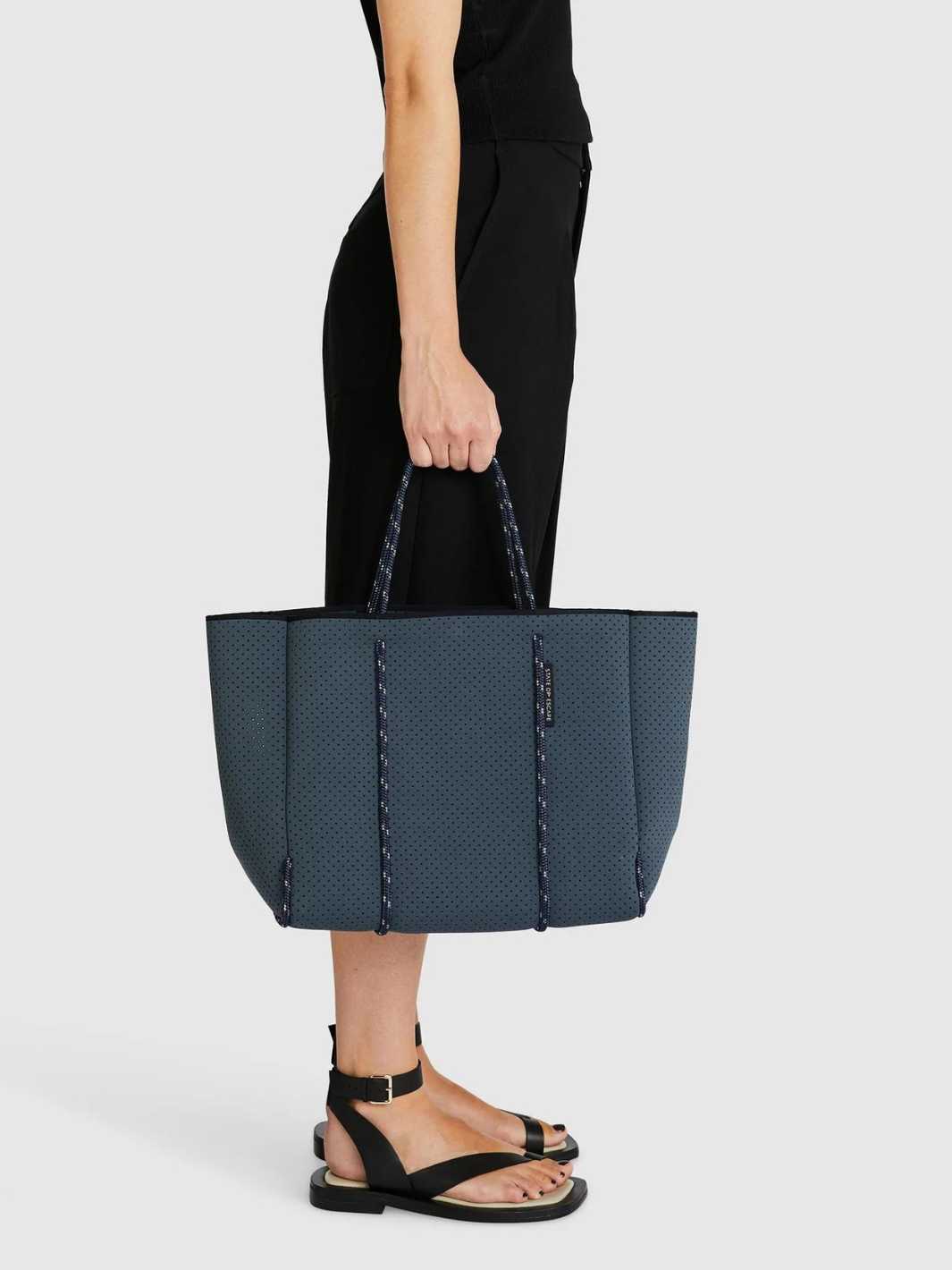 State of Escape Bags Tote Bag | Flying Solo Tote Pewter
