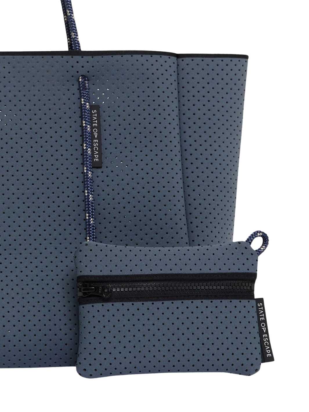 State of Escape Bags Tote Bag | Flying Solo Tote Pewter