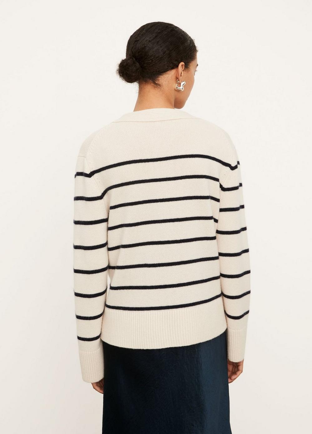 Vince Knit M / Oat/Coastal Breton Stripe Cardigan