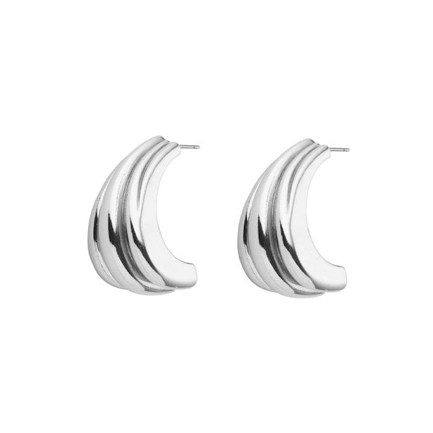 79hour Accessories L / Silver Øreringer | Curved Hoop Silver Large