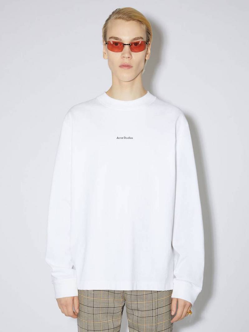 Acne Studios Tees & Longsleeves T-skjorte | Logo Long Sleeve Optic White