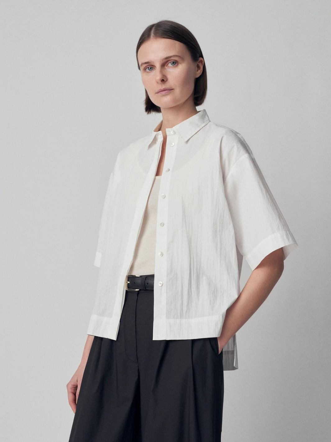 CO Collections Shirts Skjorte | SS Covered Placket Shirt White