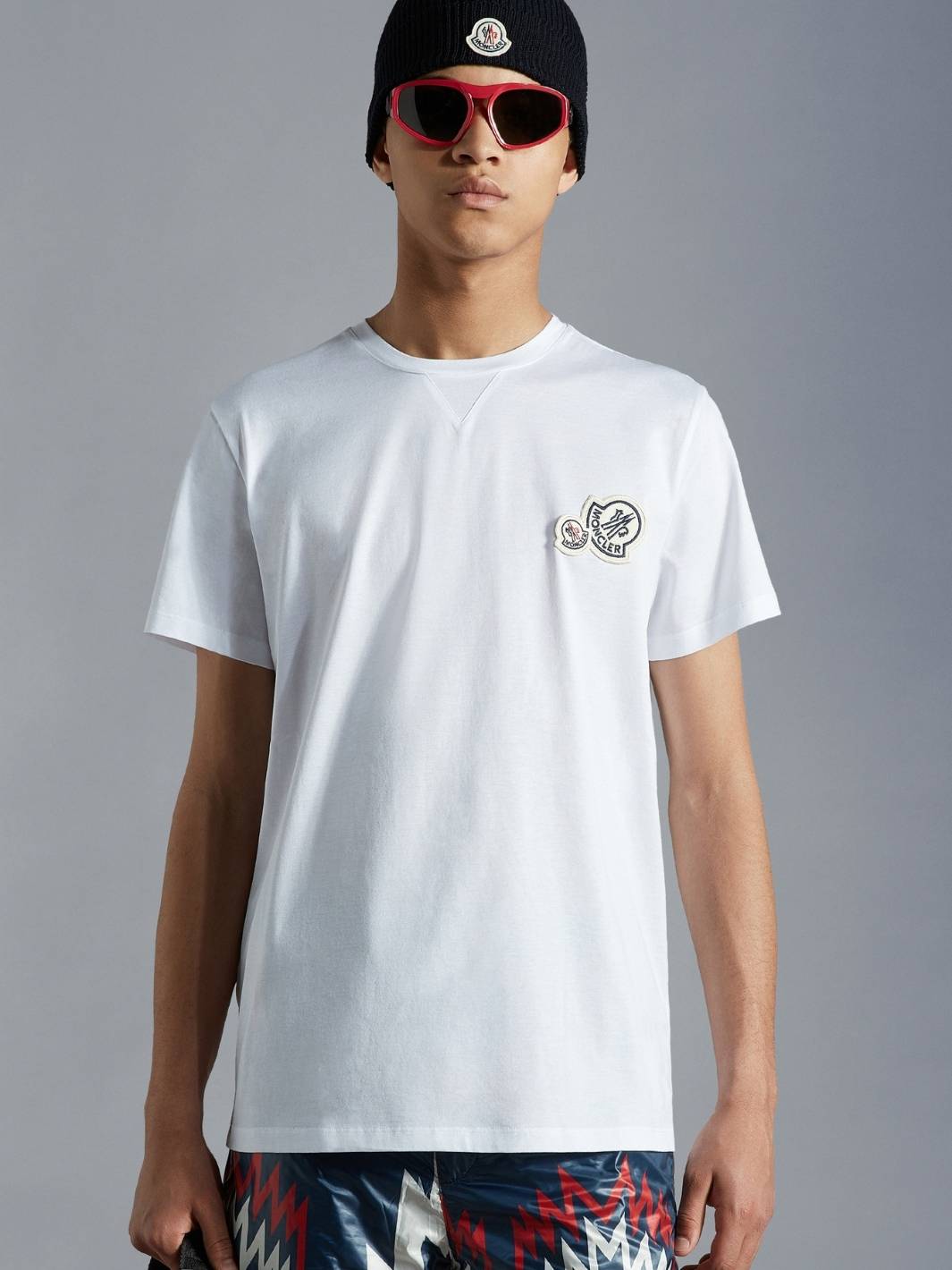 Moncler Tees & Longsleeves T-skjorte | Double Logo SS T-Shirt White