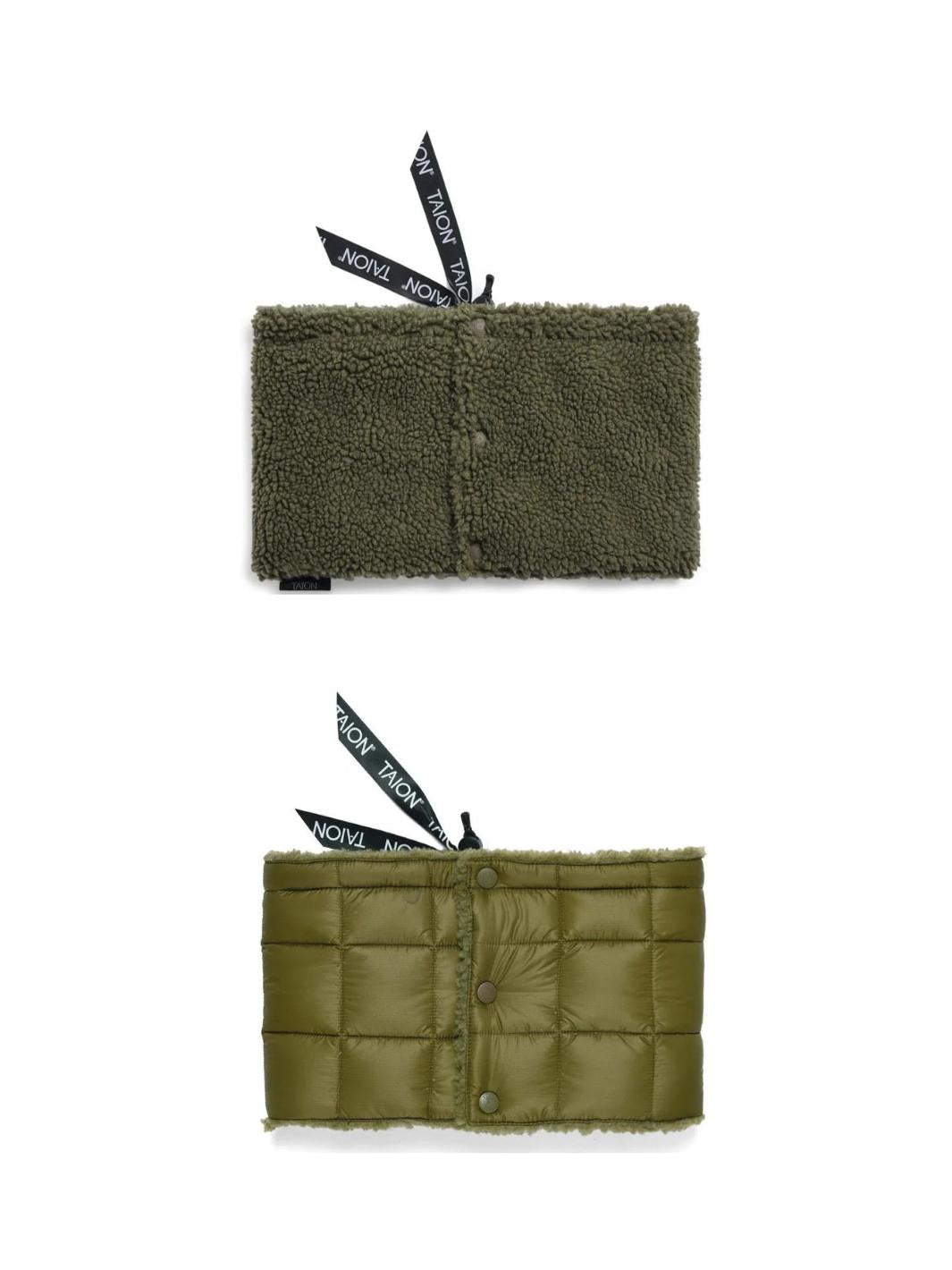 Taion Accessories Hals | Mountain Reversible Down Neck Warmer Olive